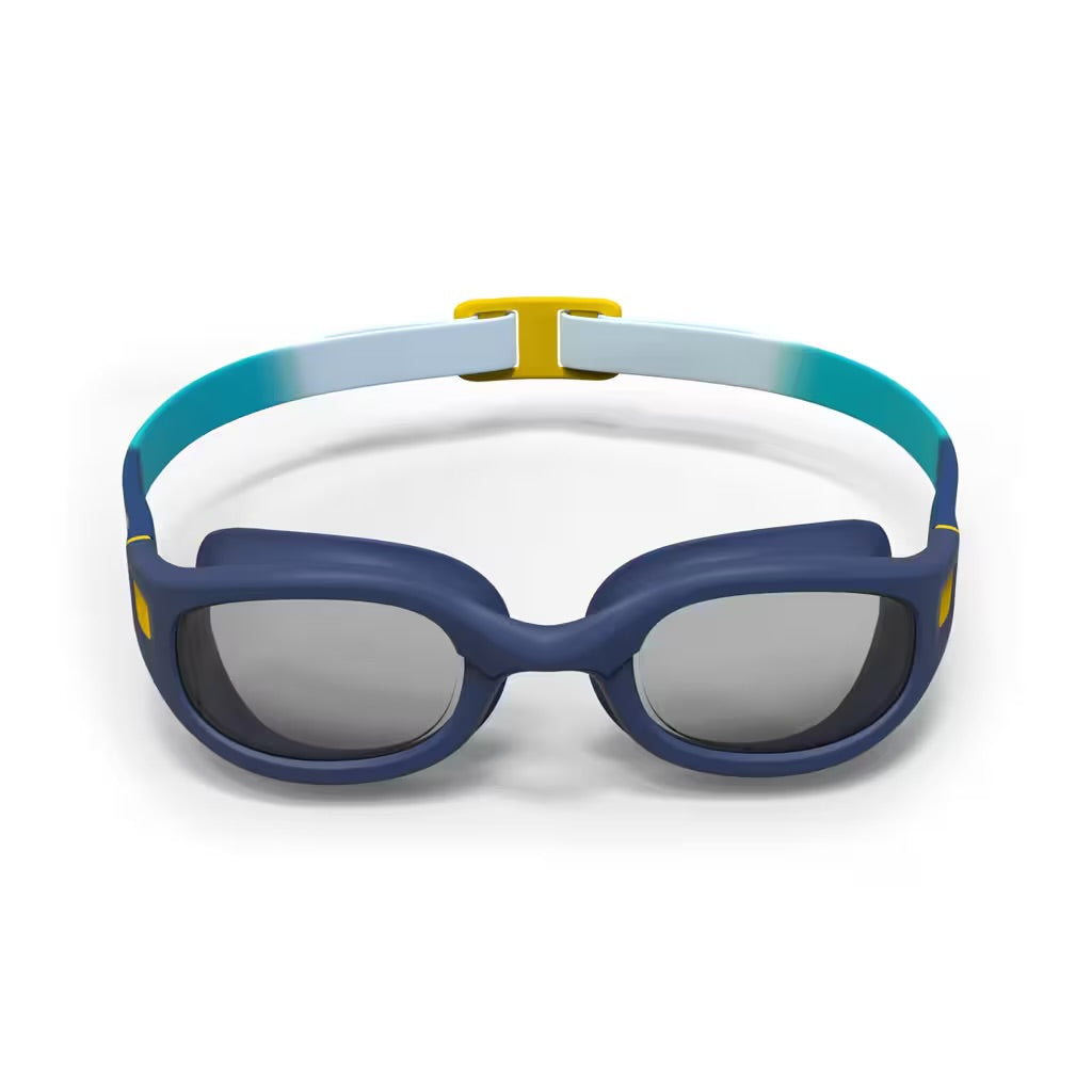 Nabaiji Swimming Goggles 100 Soft - Size S - Clear Lenses - Blue / Grey / Yellow