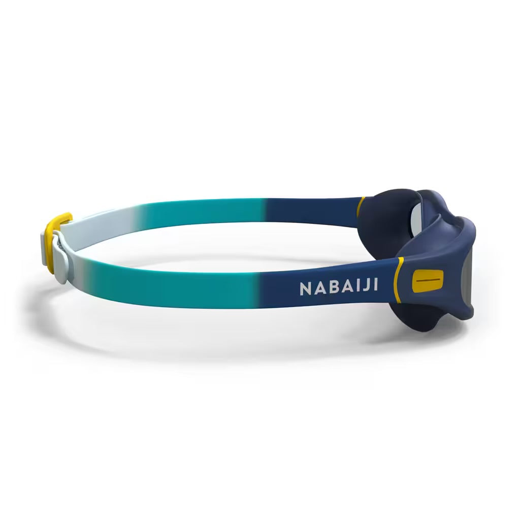 Nabaiji Swimming Goggles 100 Soft - Size S - Clear Lenses - Blue / Grey / Yellow