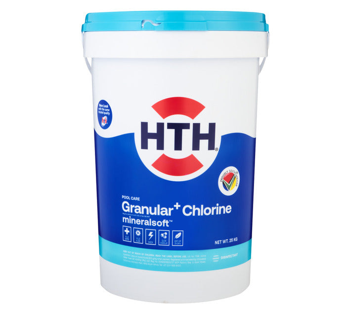 HTH® Granular+ Mineralsoft™ 25 kg – Non-Stabilised Pool Chlorine for Sparkling, Skin-Gentle Water