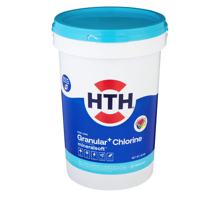 HTH® Granular+ Mineralsoft™ 25 kg – Non-Stabilised Pool Chlorine for Sparkling, Skin-Gentle Water