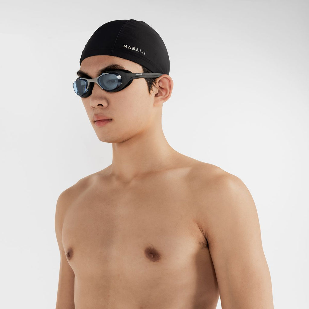 Nabaiji Xbase 100 Adult Swimming Goggles Clear Lenses - Black